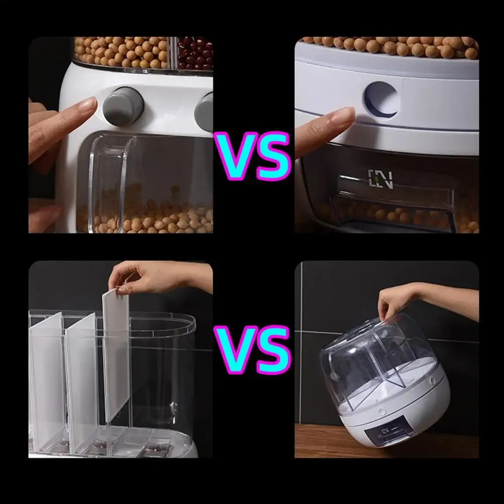 12L 5-Grid Airtight Rice & Cereal Dispenser