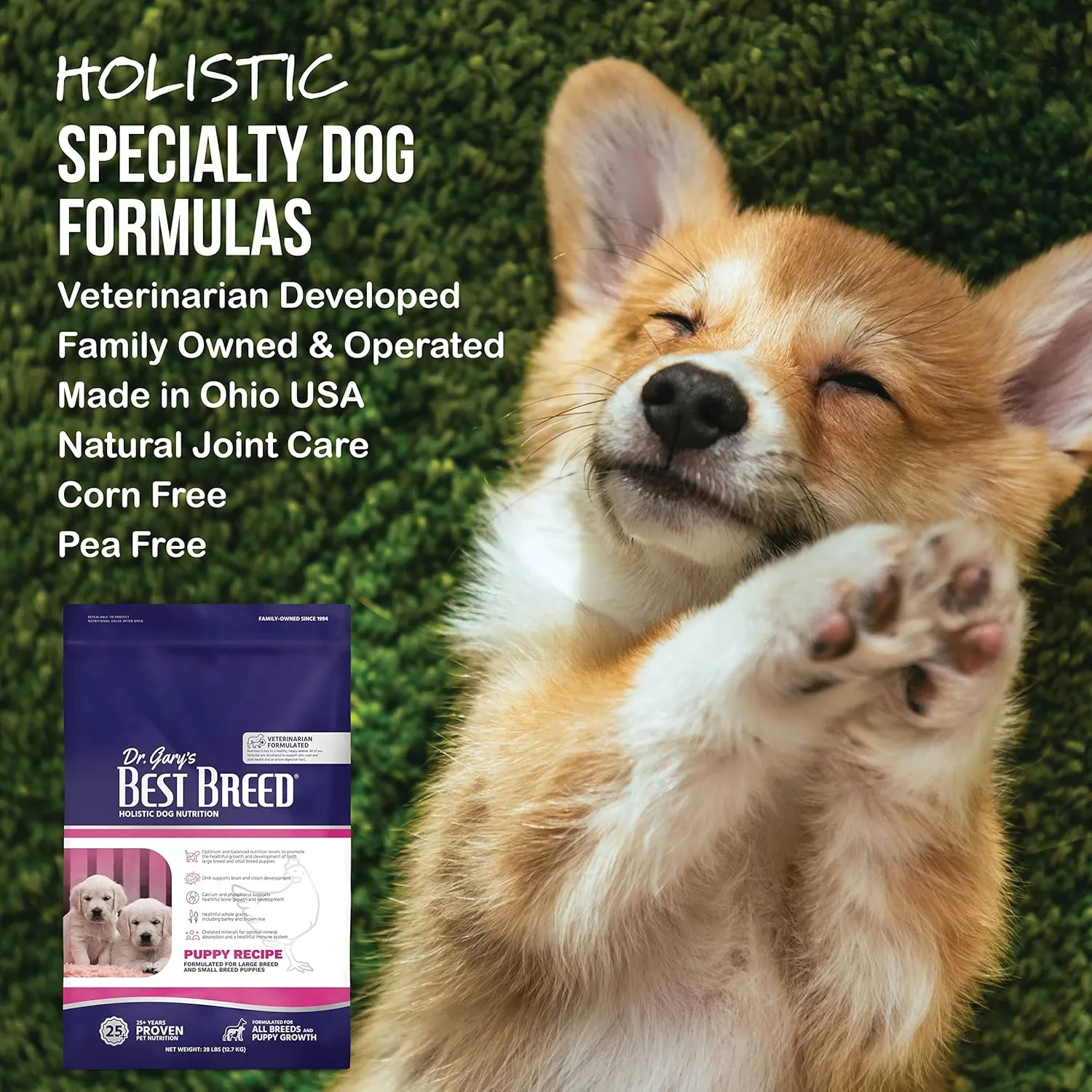Best Breed Puppy Diet Made in USA [Natural Dry Puppy Food for Large Breed and Small Breed Puppies]- 4lbs.