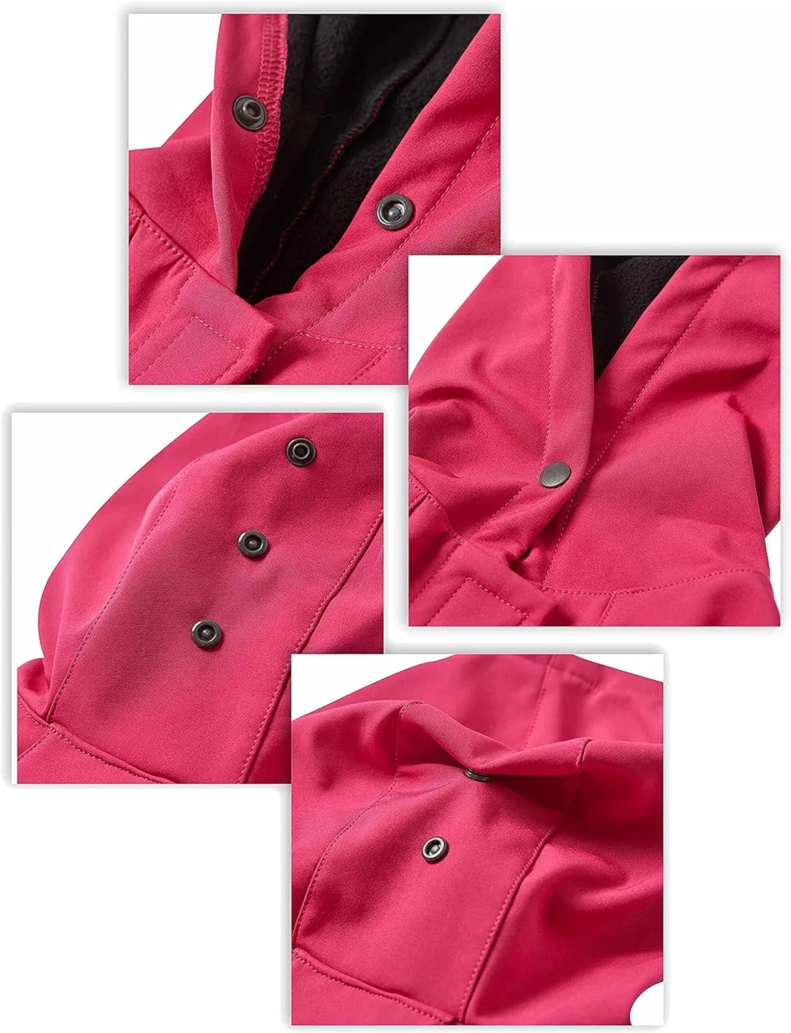 Blueberry Pet 10" Waterproof Dog Softshell Jacket, Hooded Raincoat and Windbreaker with Leash & Harness Hole, Pink, Outdoor Rain Gear for Dogs