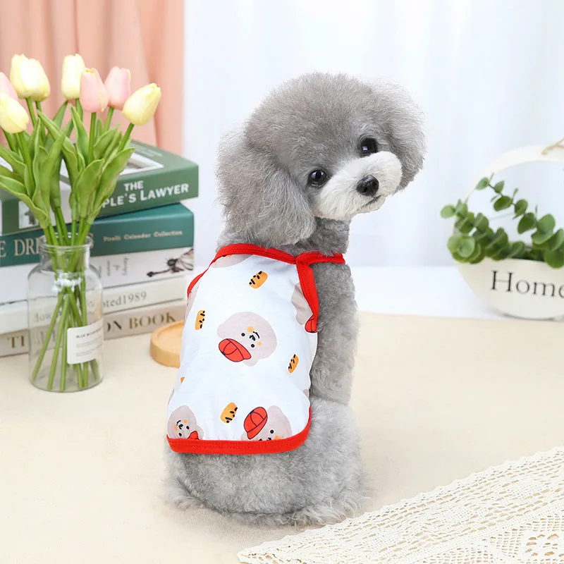 Breathable Red Hat Bear Dog Shirt