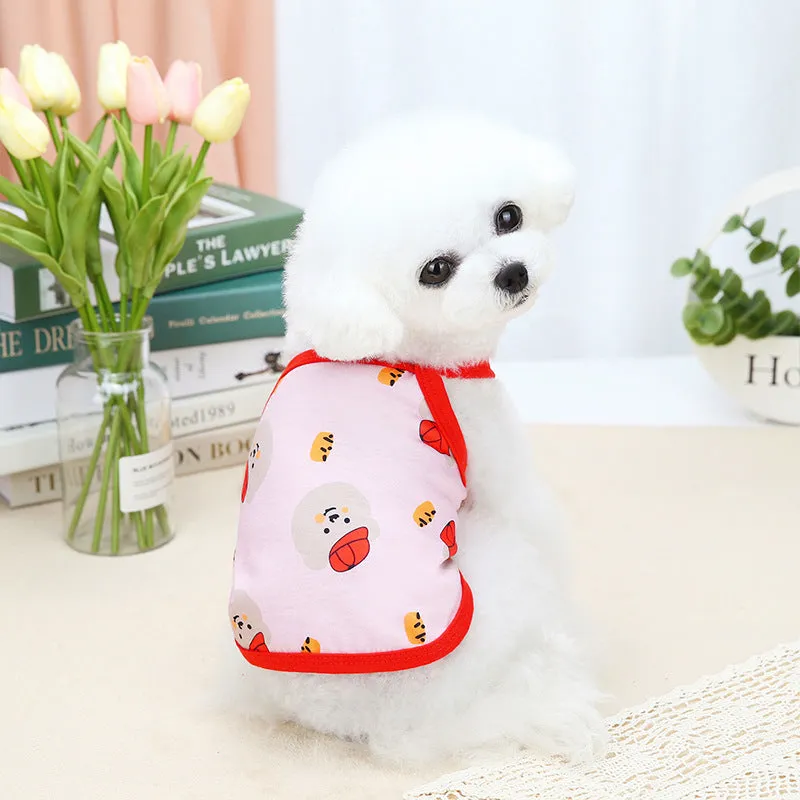Breathable Red Hat Bear Dog Shirt