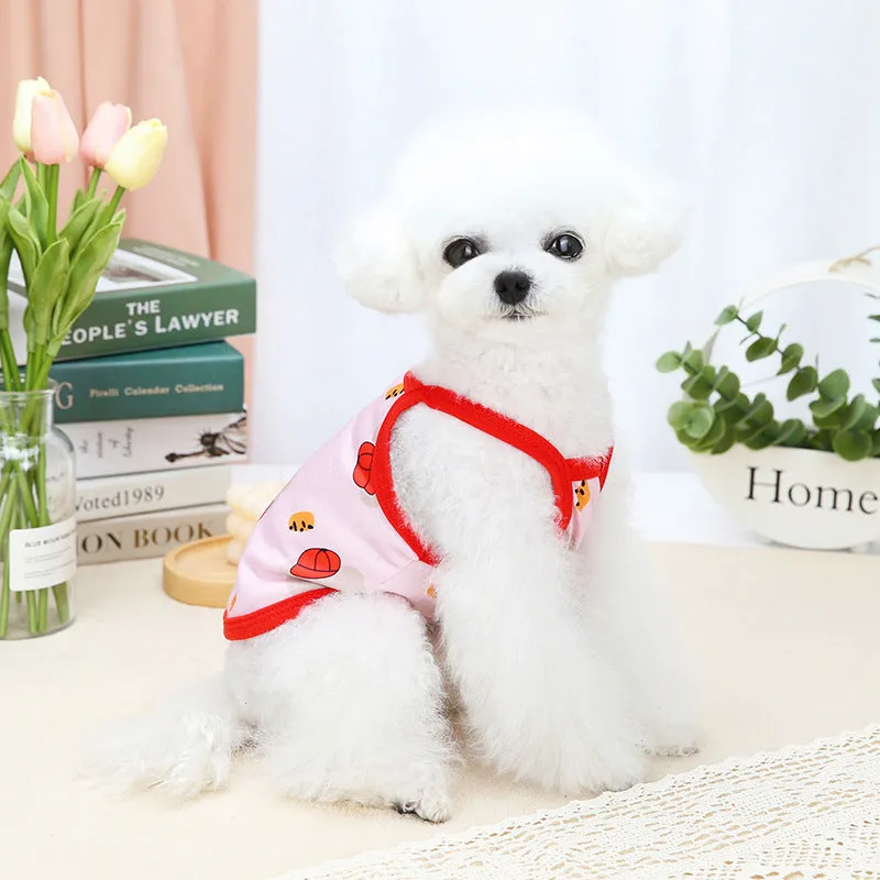 Breathable Red Hat Bear Dog Shirt