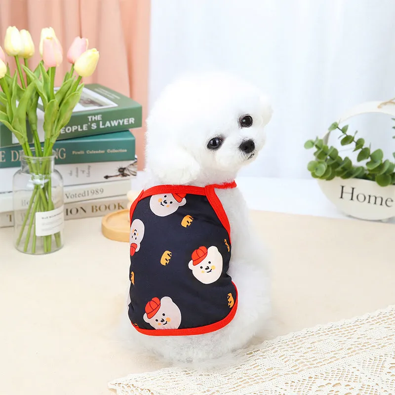 Breathable Red Hat Bear Dog Shirt