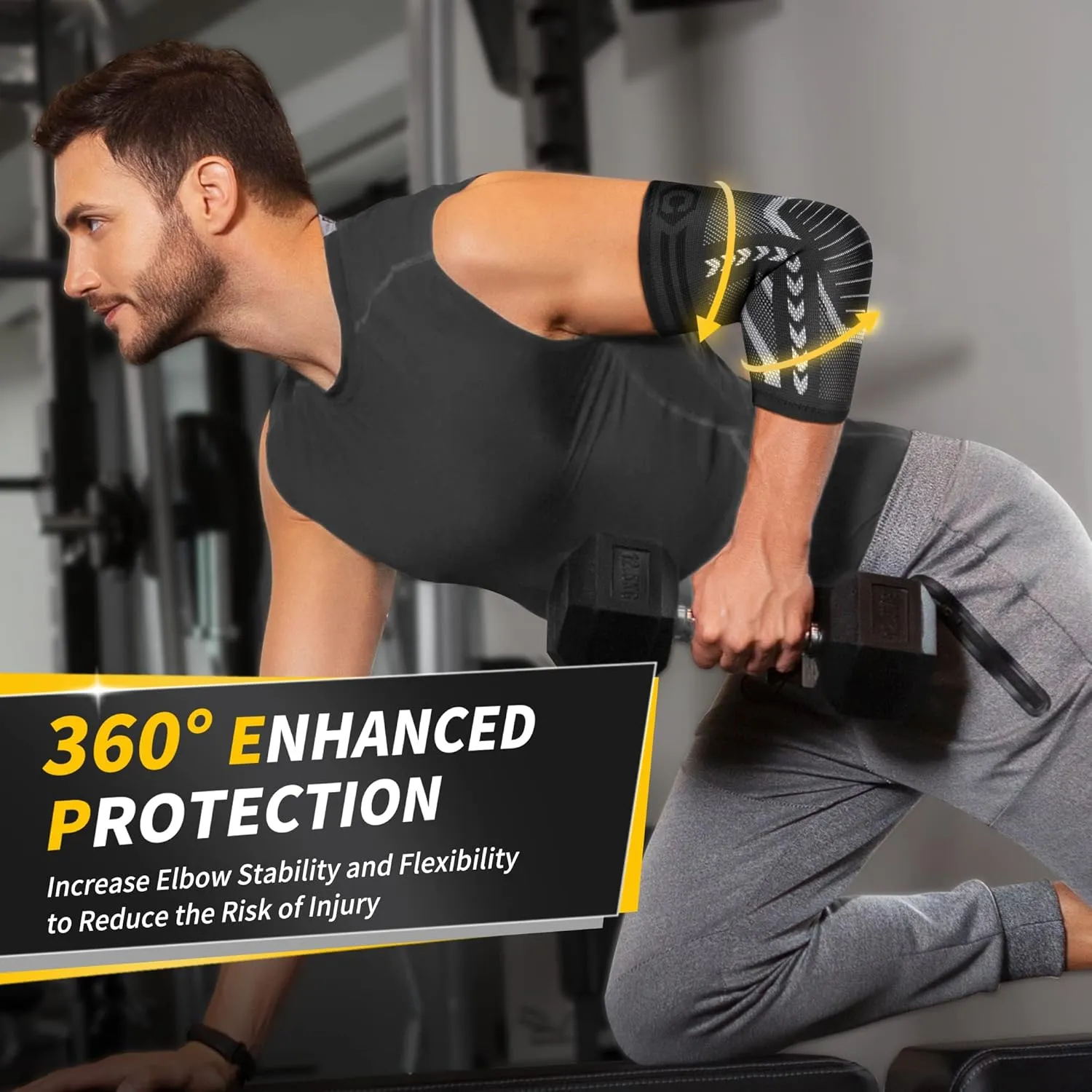 CAMBIVO 2 Pack Tennis Elbow Brace for Tendonitis and Tennis Elbow,Golfers Elbow, Arm Compression Sleeves for Women and Men, Bceps Support Sleeve for Weightlifting, Basketball and Workout