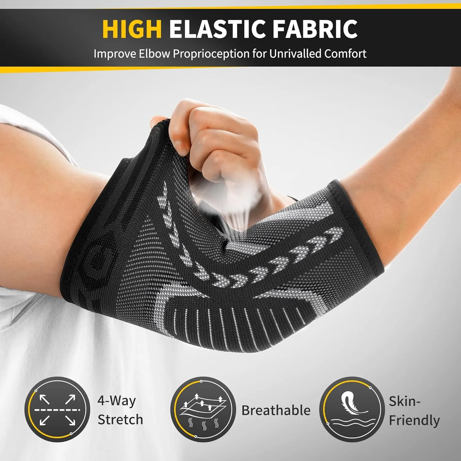 CAMBIVO 2 Pack Tennis Elbow Brace for Tendonitis and Tennis Elbow,Golfers Elbow, Arm Compression Sleeves for Women and Men, Bceps Support Sleeve for Weightlifting, Basketball and Workout
