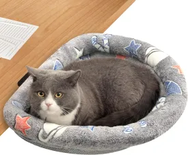 Cat Desk Bed Hammock, Heavy-Duty Metal Frame and Clamp Support up to 40 lbs, Glow in The Dark Fabric, Sunken Design, Foldable and Washable, Indoor Cat Furniture for Office, Game Tables