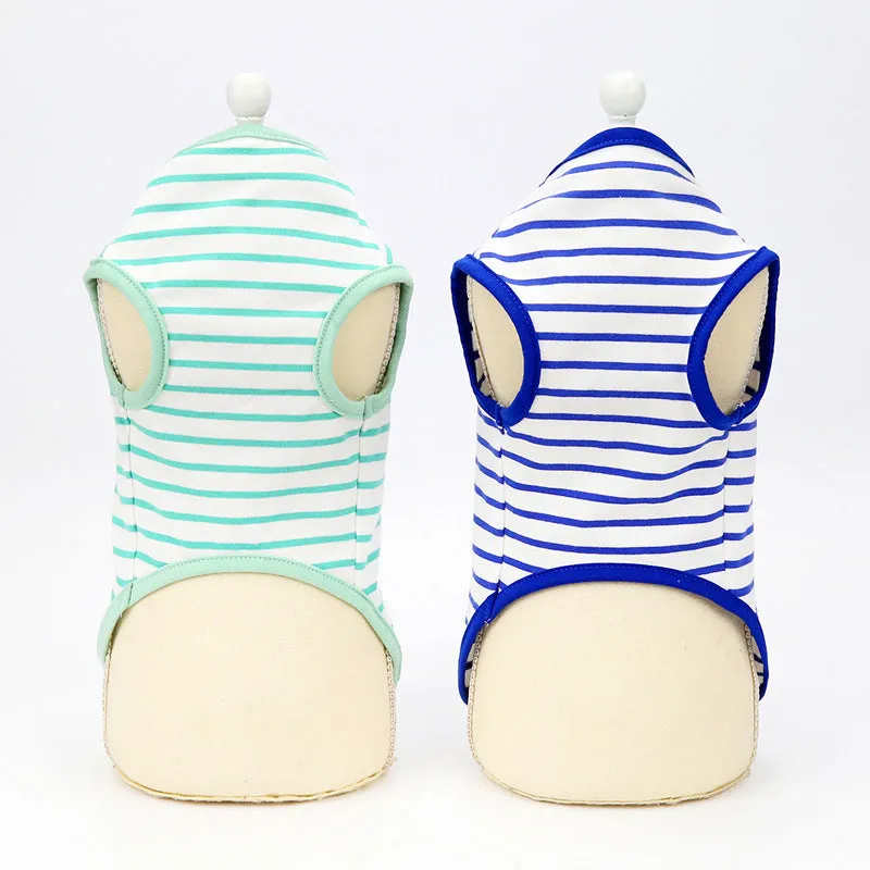 Colorful Dog Vest Dog Striped T-Shirt