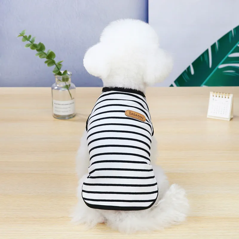 Colorful Dog Vest Dog Striped T-Shirt