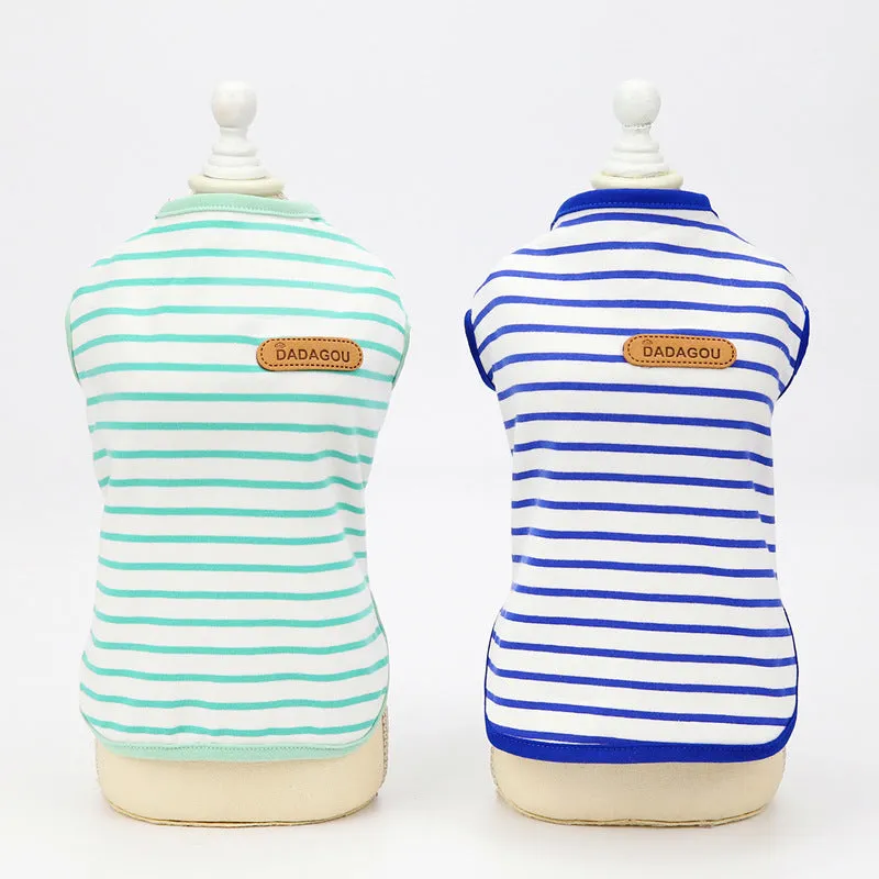Colorful Dog Vest Dog Striped T-Shirt