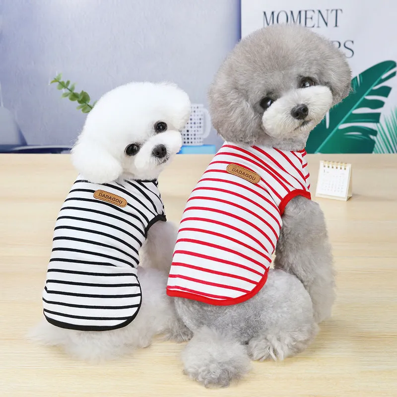 Colorful Dog Vest Dog Striped T-Shirt
