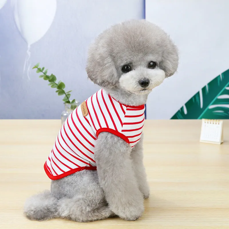 Colorful Dog Vest Dog Striped T-Shirt