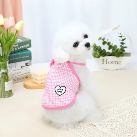 Cute Love Heart Plaid Shirt Small Dog