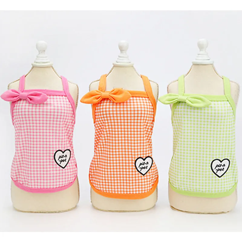 Cute Love Heart Plaid Shirt Small Dog