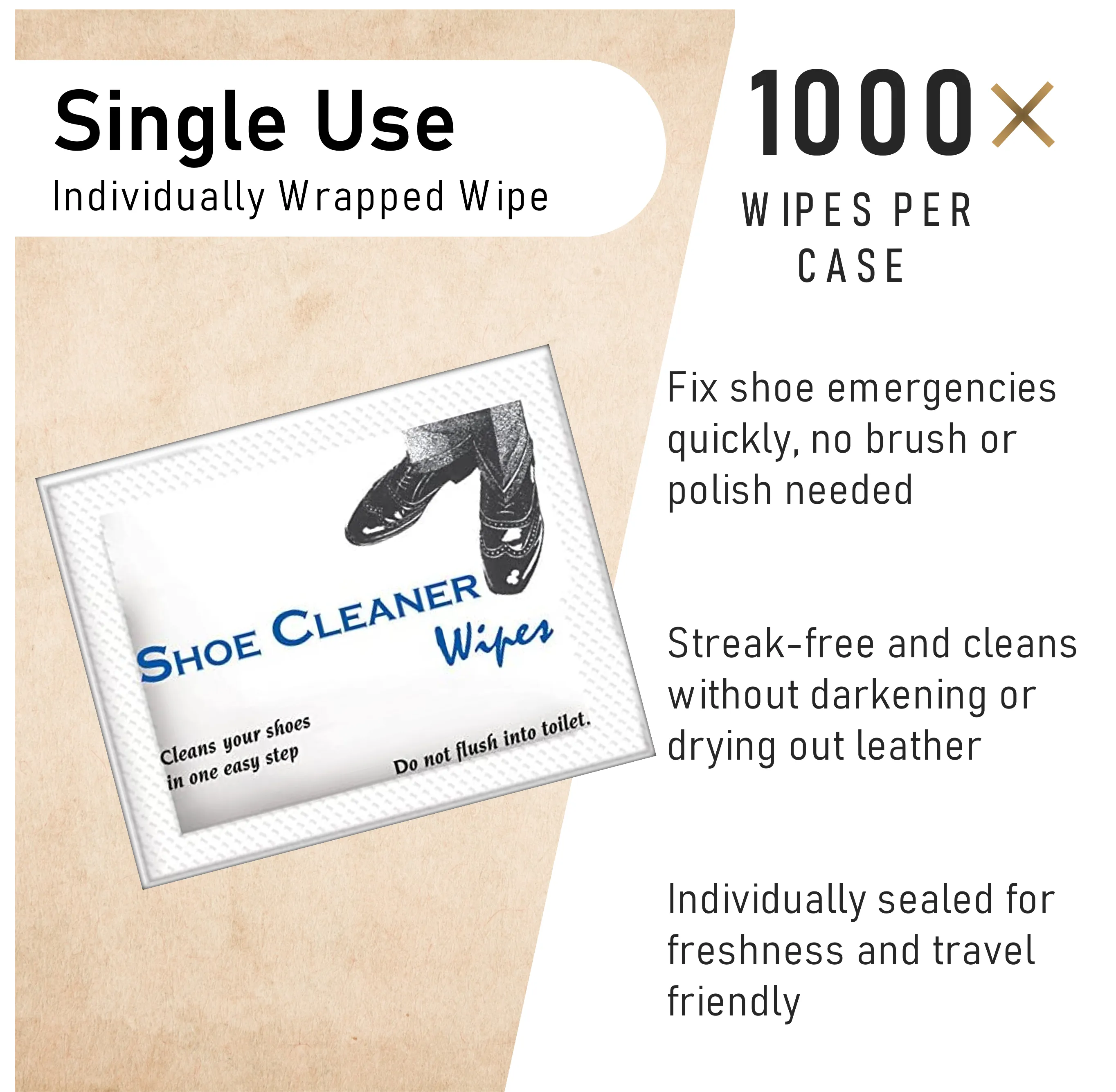 Diamond Wipes Shoe Shine Wipes Individual Wrapped