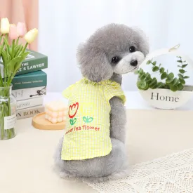 Dog Plaid Shirt Breathable Cute Pet Clothes