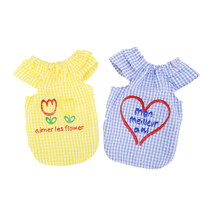 Dog Plaid Shirt Breathable Cute Pet Clothes