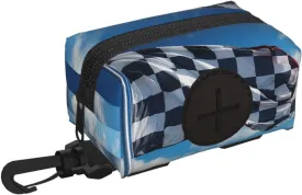 Dog Poop Bag Holder For Leash, Lightweight Dispenser For Pet Waste Bags Checkered Flag Puppy Potty Carrier Small Doggy Zipper Pouch With Carabiner Clip