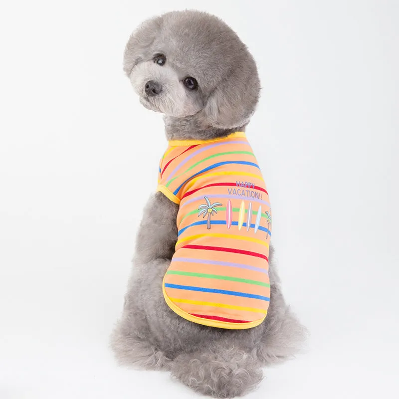 Dog Stripe Shirt Puppy Happy Vacation Vest