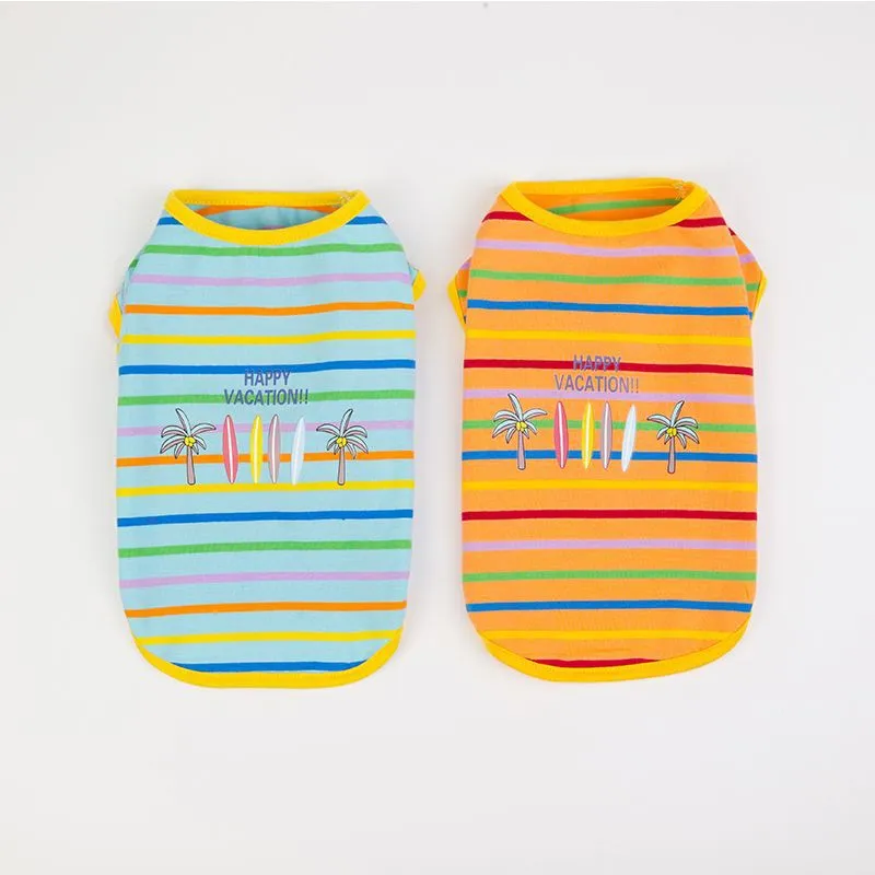 Dog Stripe Shirt Puppy Happy Vacation Vest
