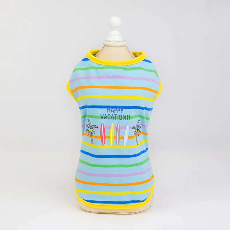 Dog Stripe Shirt Puppy Happy Vacation Vest