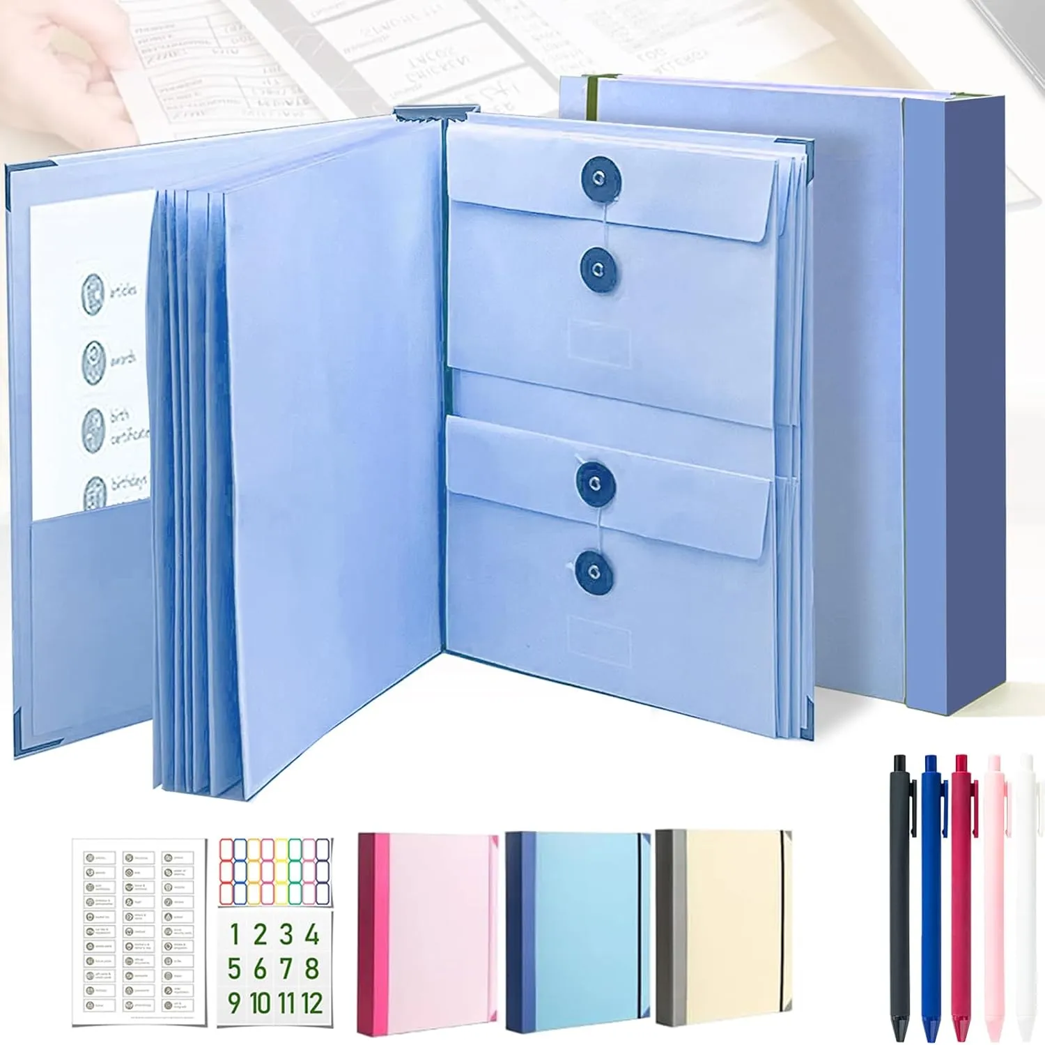 Family/Personal Important Papers Document Life Binder/Folder/Organizer Folio.in Case I Go Missing/Keepsake Certificate/Birth Document Binder Organizer,Fatalities and Folios (Blue2in Thick)