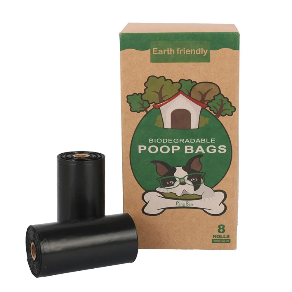 Habibi Pets Biodegradable Pet Poop Bags Kraft Box - 8 Rolls