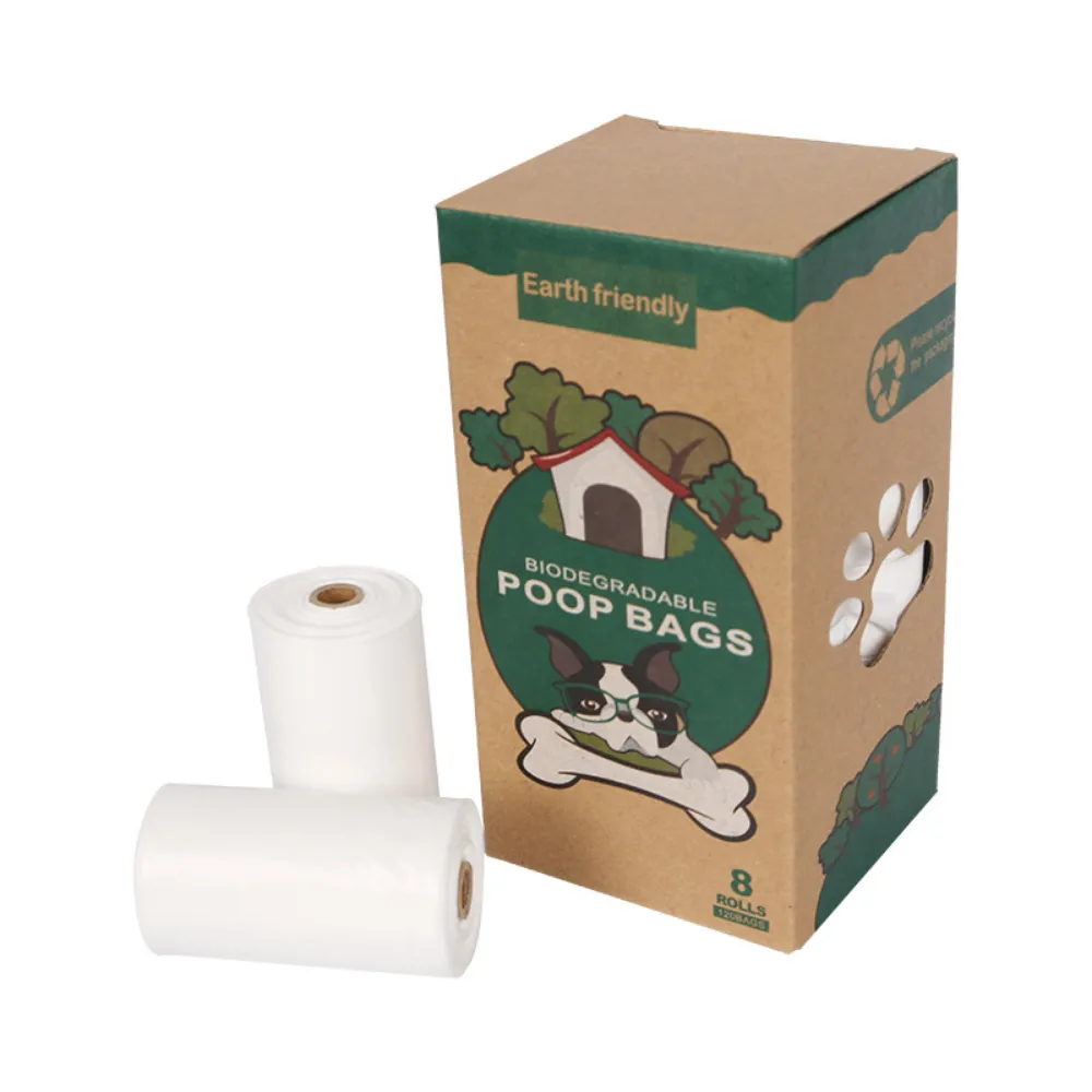 Habibi Pets Biodegradable Pet Poop Bags Kraft Box - 8 Rolls