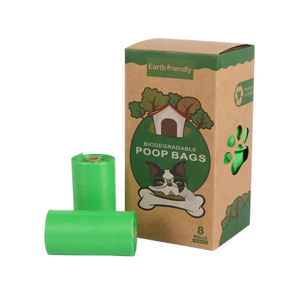 Habibi Pets Biodegradable Pet Poop Bags Kraft Box - 8 Rolls