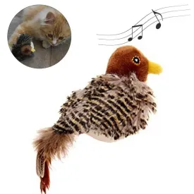 Interactive Electric Squeaky Bird Toy for Cats - Plush Simulation Bird - Pet Toy for Kittens