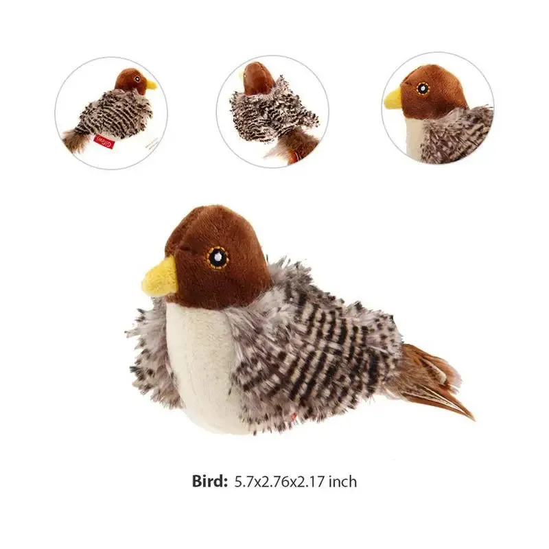Interactive Electric Squeaky Bird Toy for Cats - Plush Simulation Bird - Pet Toy for Kittens