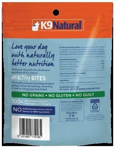 K9 Natural Grain-Free Freeze-Dried Dog Treats, Lamb Bites 1.76oz