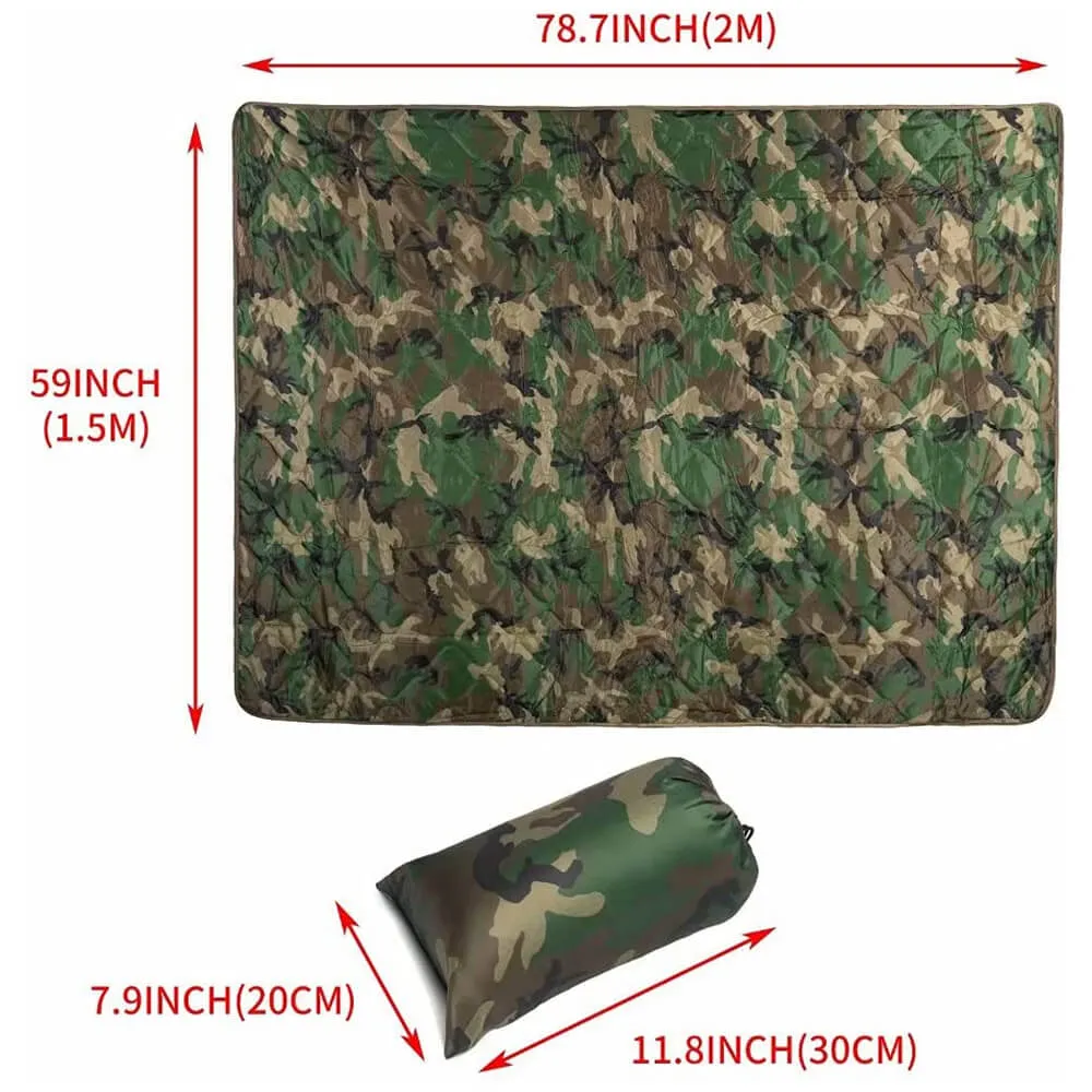 Kylebooker Camouflage Camping Blanket, Picnic Blanket, Outdoor Blanket, Beach Blanket- Puffy, Packable, Lightweight & Warm | Ideal for Outdoors, Travel, Stadium, Festivals, Beach, Hammock