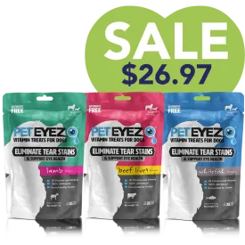 Lamb, Beef Liver and Whitefish Dog Treats Bundle by Pet Eyez