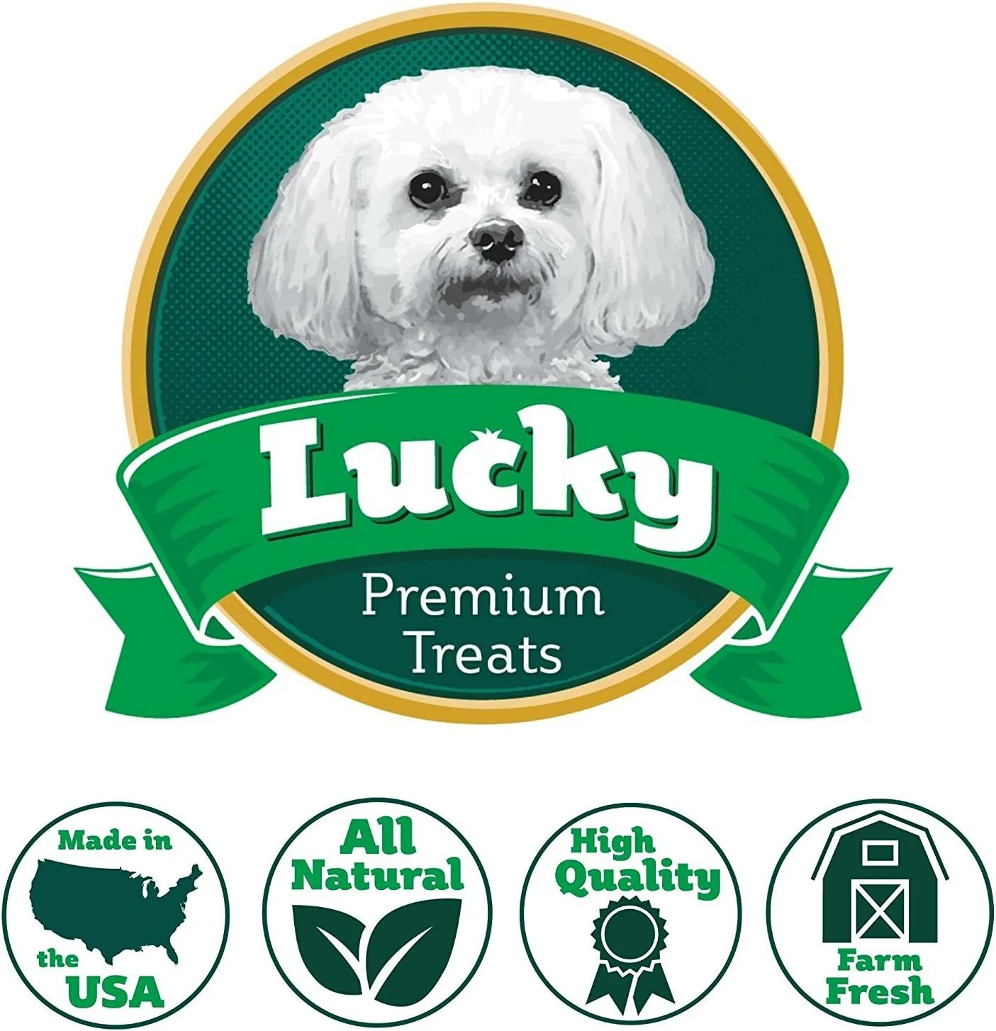 Lucky Premium Treats Chicken Wrapped Dog Treats  Retriever Size - USA Made Raw Hide Sticks for Large Size Dogs  Long Lasting, Preservative Free Dog Treats  5 Chews