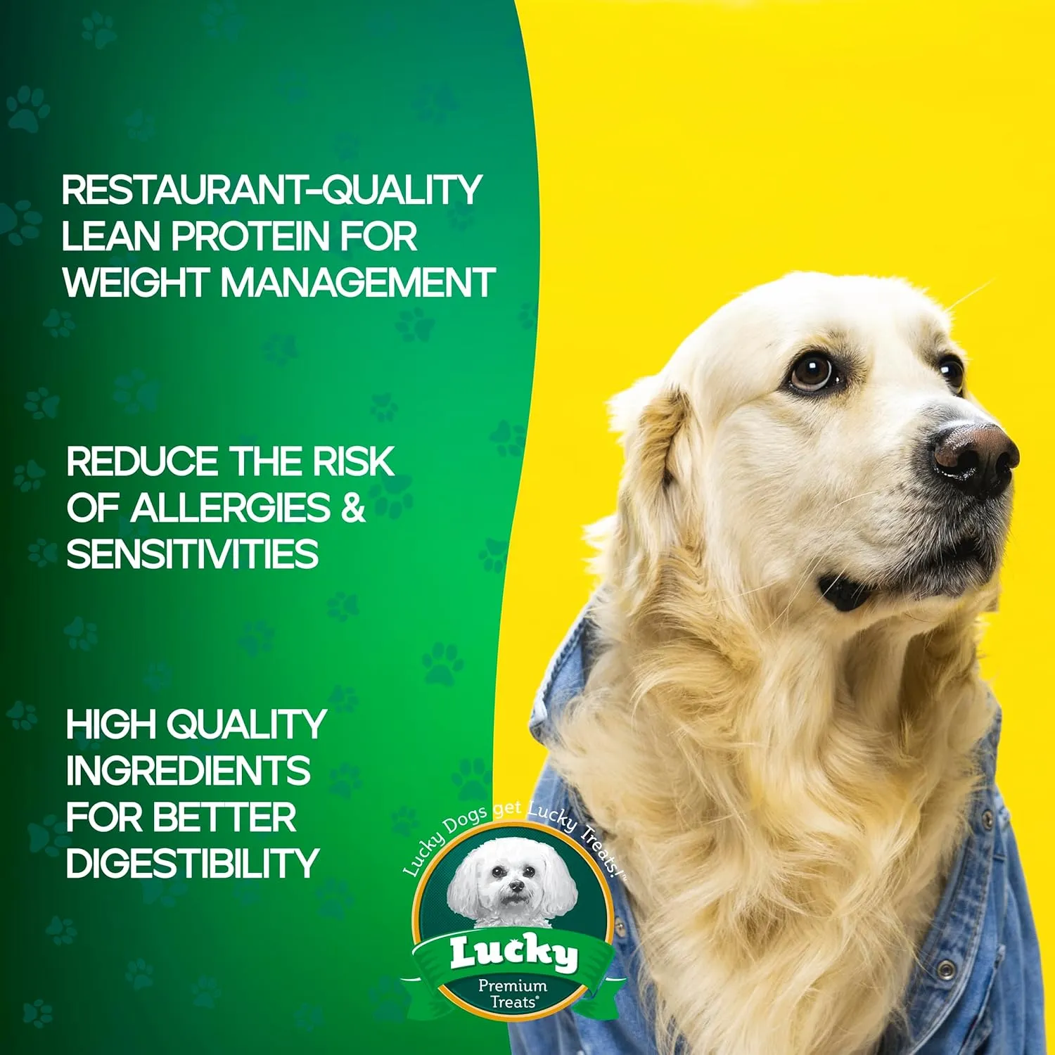 Lucky Premium Treats Chicken Wrapped Dog Treats  Retriever Size - USA Made Raw Hide Sticks for Large Size Dogs  Long Lasting, Preservative Free Dog Treats  5 Chews