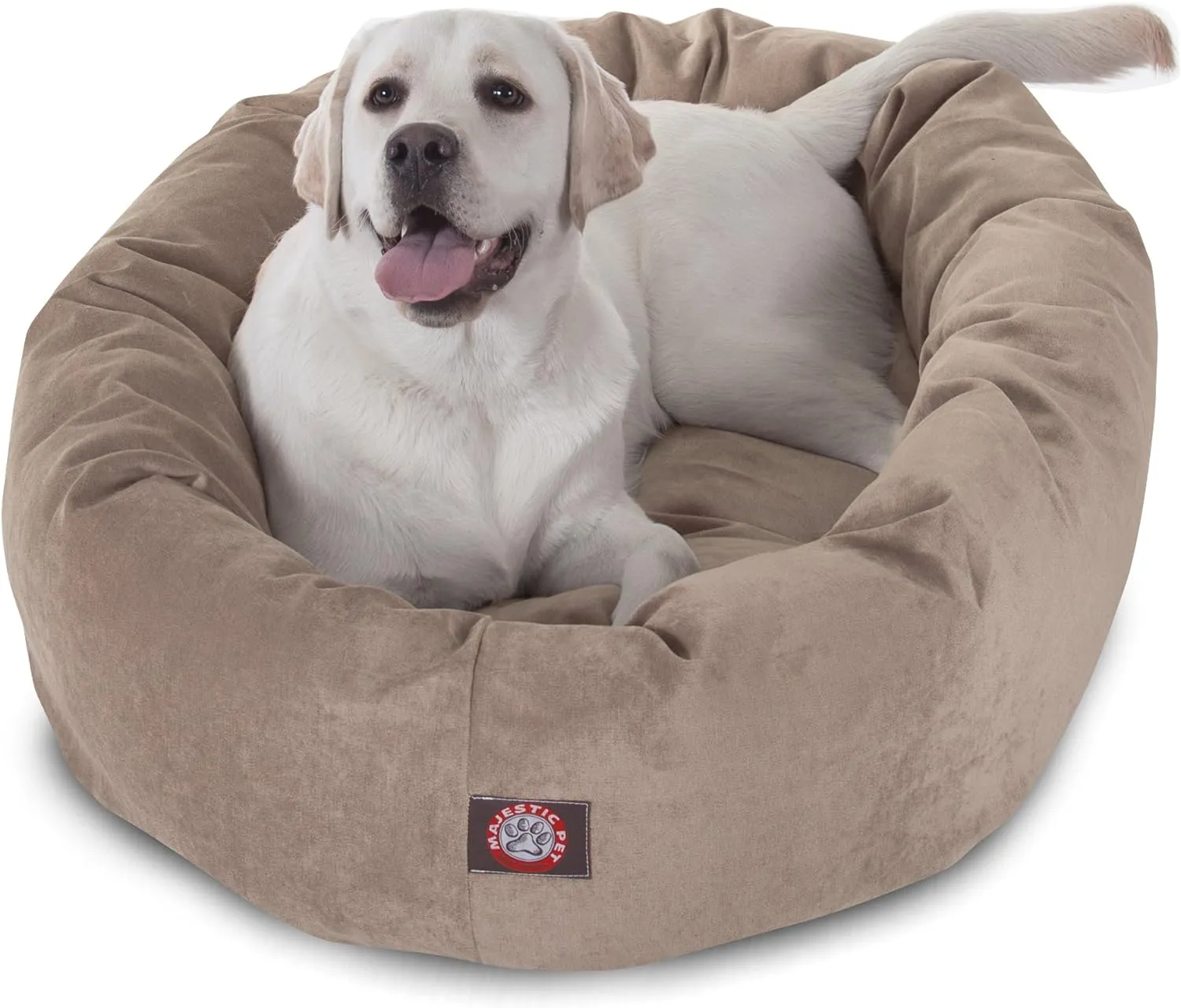 Majestic Pet Villa 40 Inch Shredded Memory Foam Dog Bed for Large Sized Dogs 40x29x9 InchOrthopedic Dog Bed with Removable Washable Cover-Washable Large Pet Bed with Head Support-Pearl