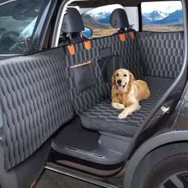 Medium Machine Washable Dog Car Seat Cover for Back Seat& Car Door Protector, Fits Sedans, Mid-Size SUV, Mid-Size Trucks - Dog Hammock for Cars- Waterproof Pet Car Accessories