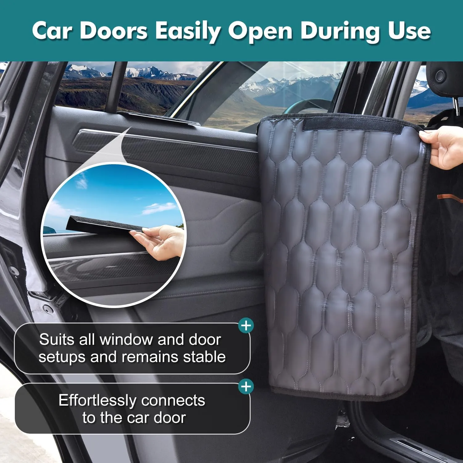 Medium Machine Washable Dog Car Seat Cover for Back Seat& Car Door Protector, Fits Sedans, Mid-Size SUV, Mid-Size Trucks - Dog Hammock for Cars- Waterproof Pet Car Accessories