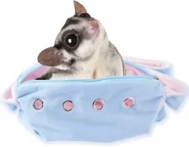 Meow&Woof Sugar Glider Bonding Pouch Small Pet Carrier Bag Sling with Strap Critter Cuddler for Gliders Ferret, Rat, Hedgehog, Hamster Outdoor-Blue