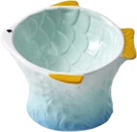 Non-Slip Ceramic Cat Bowl Ceramic pet Bowl Dog Food Feeder Ceramic Dog Bowls cat Food Bowl Raised Non Skid Dog Bowl Cute Dog Bowl Fish Shape Bowl Pet Food Bowl Neck Protection Bowl