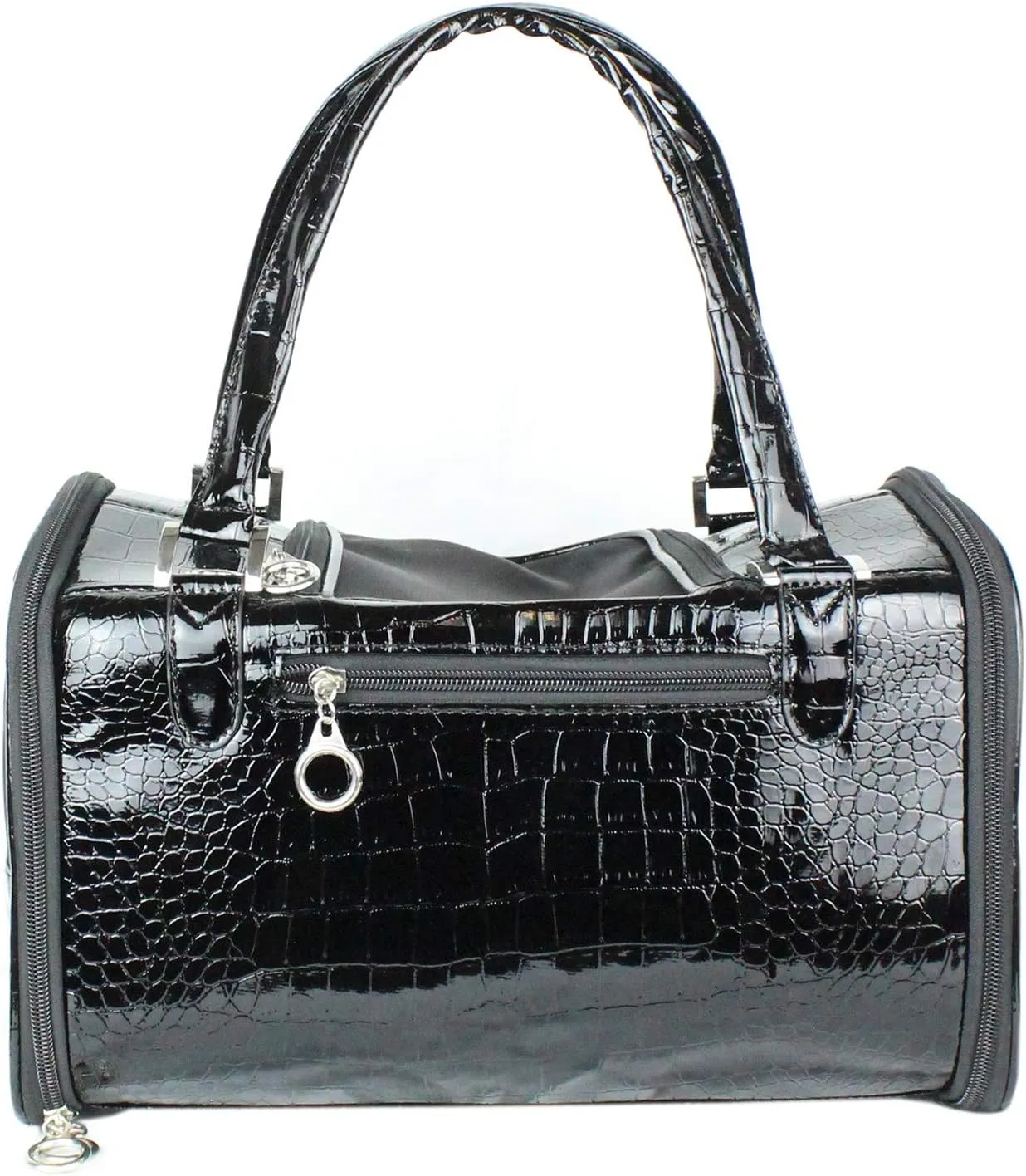 Parisian Pet Dog Purse  Black Breathable Pets Purse - Fashion Pet Carrier Purse - Purse for Dog Carrying Small and Medium Dogs - Dog Purse Carrier - Adjustable Shoulder Strap Puppy Carrier Handbag