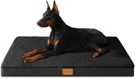 Patas Lague Orthopedic XL Dog Bed for Large Dogs 42''X28'', Soft Comfortable Waterproof Egg Crate Foam Big Large Pet Beds Mat with Removable Washable Cover, Black