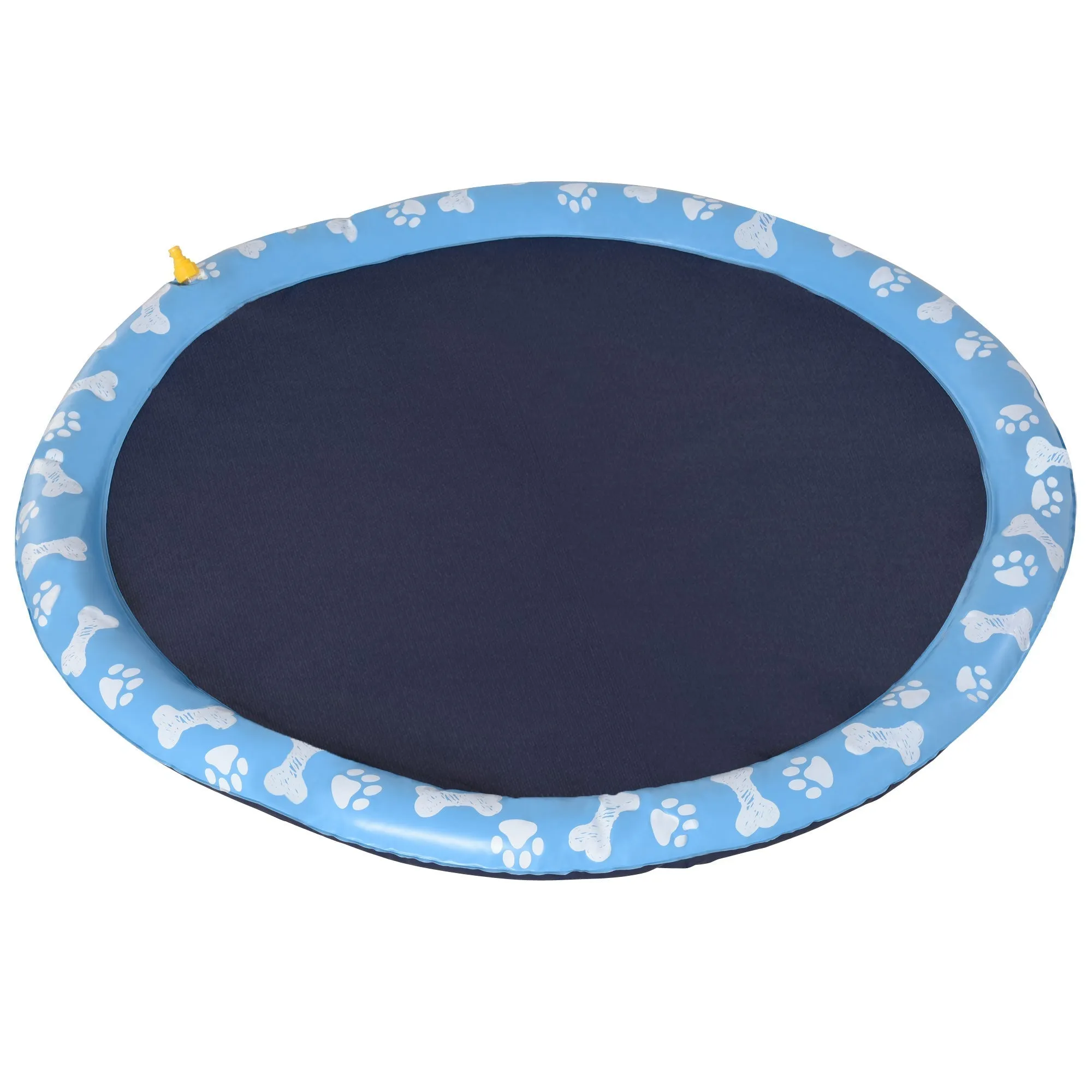 PawHut 170cm Splash Pad Sprinkler for Pets Dog Bath Pool Water Game Mat Toy Non-slip Outdoor Backyard Blue