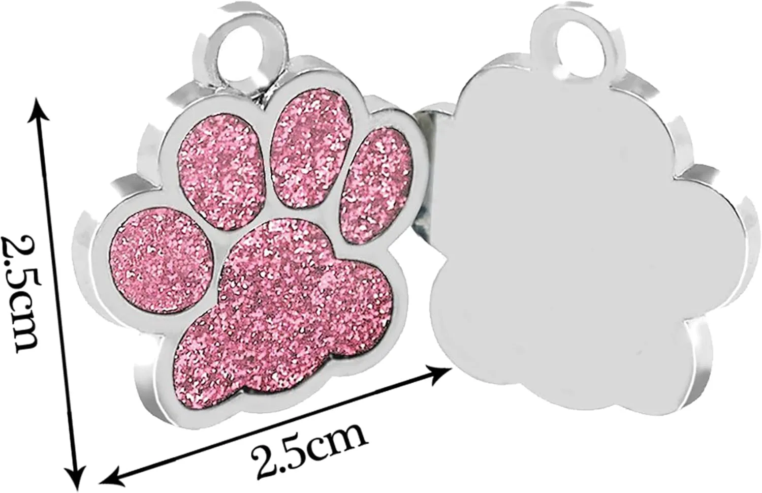 Personalized Dog & Cat Tags - Custom Dog ID Tags with Paw Print Design (Blue, Glitter Bling Finish)