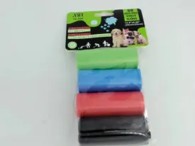 PET WASTE BAGS 4 ROLLS/PACK BIODEGRADABLE 15 BAGS/ROLL,32CM X 22CM (endcap)