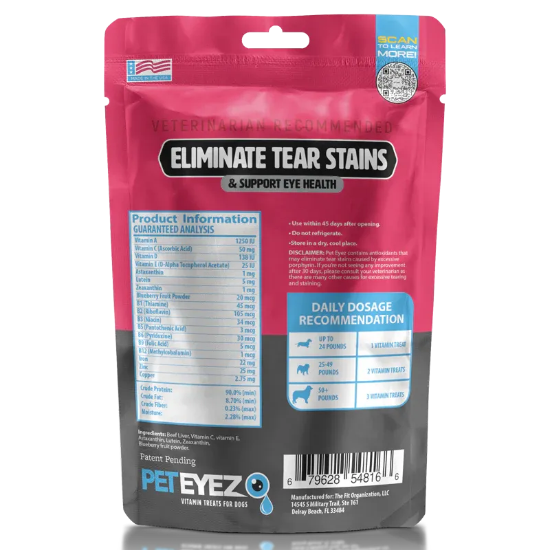 PETEYEZ - Eliminate Tear Stain Treats - Beef Liver (For Dogs)