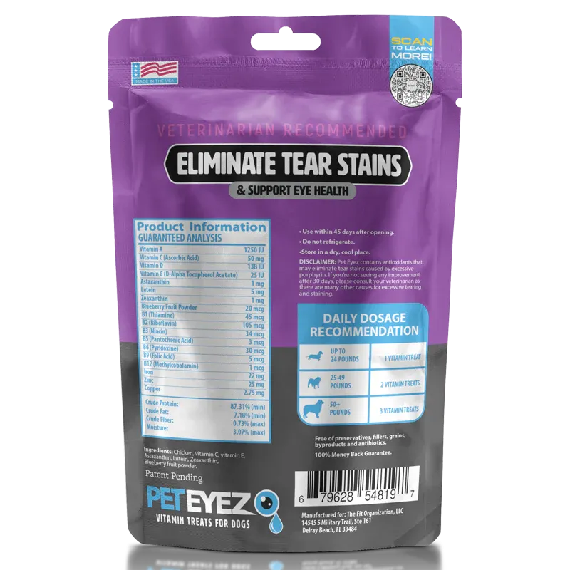 PETEYEZ - Eliminate Tear Stain Treats - Chicken (For Dogs)