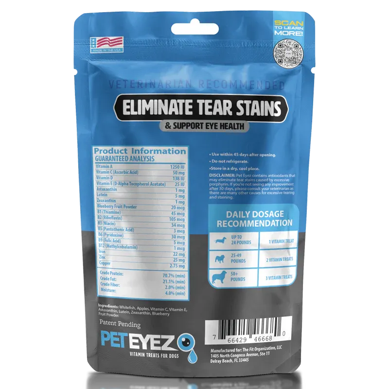 PETEYEZ - Eliminate Tear Stain Treats - Whitefish (For Dogs)
