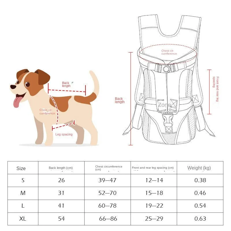 Portable Dog Carrier Adjustable Front Facing Double Shoulder Backpack