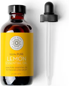 Pure Body Naturals Lemon Essential Oil, 4 fl oz - 100% Pure & Undiluted Lemon Oil for Diffuser and DIY - Natural Deodorizer, Laundry Freshener, Household Cleaner and Degreaser